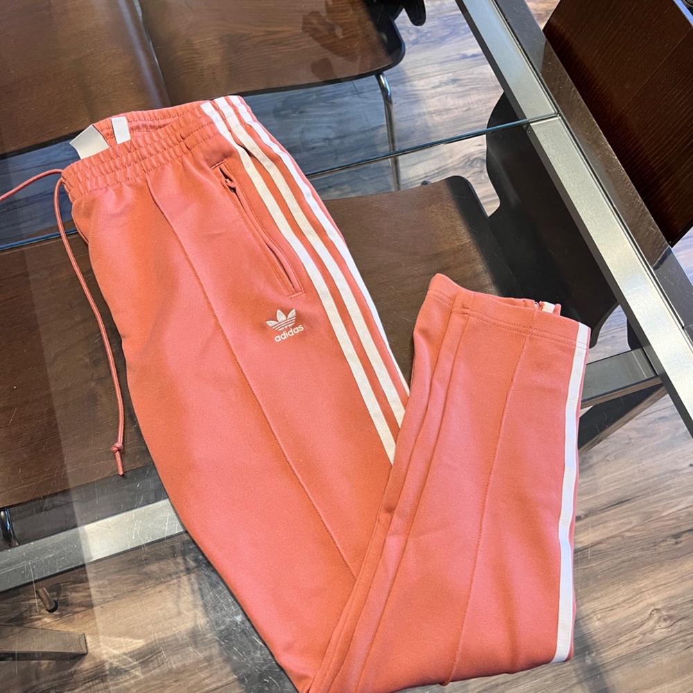 Adidas Women's Coral Joggers with White Stripes